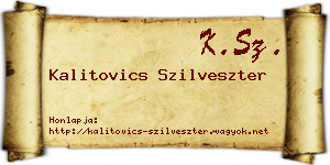 Kalitovics Szilveszter névjegykártya